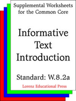 cover image of CCSS W.8.2a Informative Text Introduction